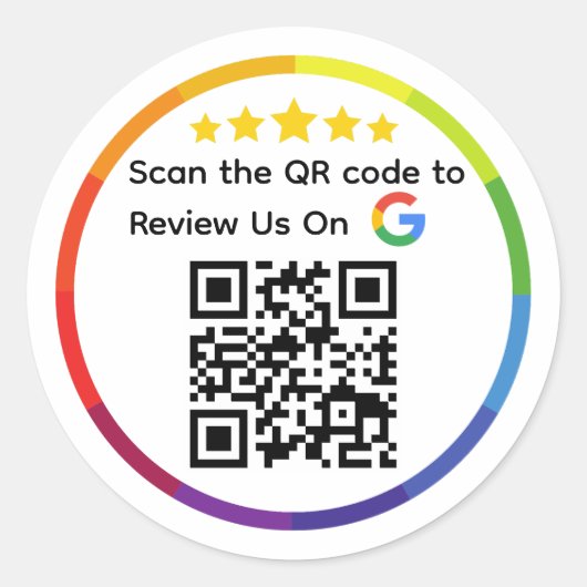 Sticker Rond Code QR de l'avis Google (Devant)