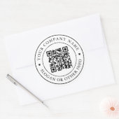 Sticker Rond Code QR de lien de site Web Nom d'entreprise minim (Enveloppe)