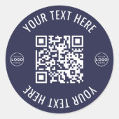 Sticker Rond Code QR de logo d'entreprise (Devant)