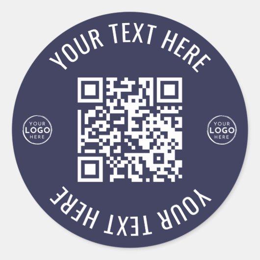Sticker Rond Code QR de logo d'entreprise (Devant)