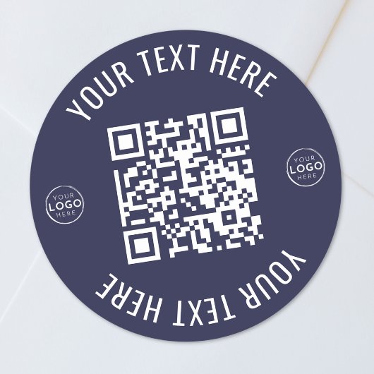 Sticker Rond Code QR de logo d'entreprise