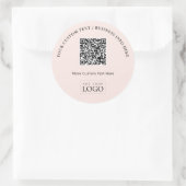 Sticker Rond Code QR de logo d'entreprise rose simple promotion (Sac)
