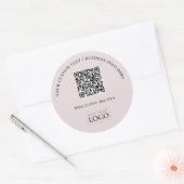 Sticker Rond Code QR de logo d'entreprise rose simple promotion (Enveloppe)