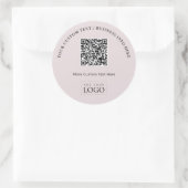 Sticker Rond Code QR de logo d'entreprise rose simple promotion (Sac)