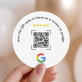 Sticker Rond Code QR de révision Google pour la promotion des p
