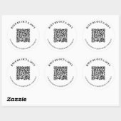 Sticker Rond Code QR en ligne RSVP blanc élégant simple (Feuille)
