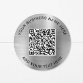 Sticker Rond Code QR Entreprise Argent