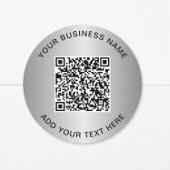 Sticker Rond Code QR Entreprise Argent