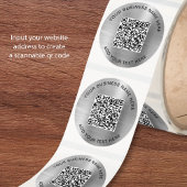 Sticker Rond Code QR Entreprise Argent