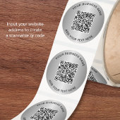 Sticker Rond Code QR Entreprise Argent
