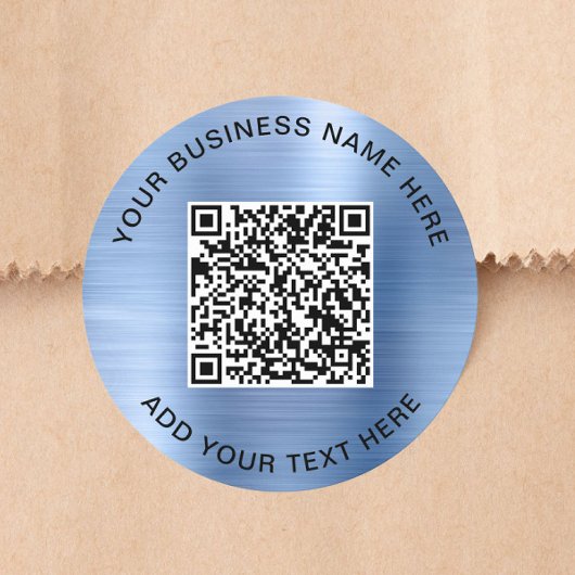 Sticker Rond Code QR Entreprise Bleu