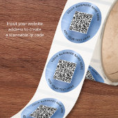 Sticker Rond Code QR Entreprise Bleu