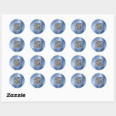 Sticker Rond Code QR Entreprise Bleu (Feuille)