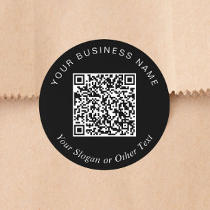 Sticker Rond Code QR Entreprise Noir