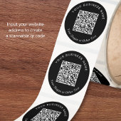 Sticker Rond Code QR Entreprise Noir