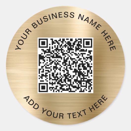 Sticker Rond Code QR Entreprise Or (Devant)