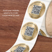 Sticker Rond Code QR Entreprise Or