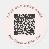 Sticker Rond Code QR Entreprise Rose (Devant)