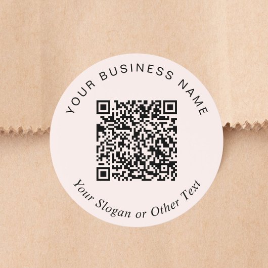 Sticker Rond Code QR Entreprise Rose