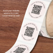 Sticker Rond Code QR Entreprise Rose