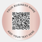 Sticker Rond Code QR Entreprise Rose Gold (Devant)