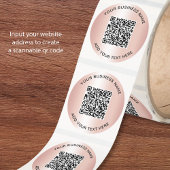 Sticker Rond Code QR Entreprise Rose Gold