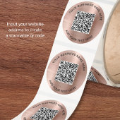 Sticker Rond Code QR Entreprise Rose Gold