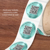 Sticker Rond Code QR Entreprise Vert Menthe