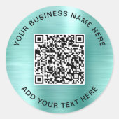 Sticker Rond Code QR Entreprise Vert Menthe (Devant)