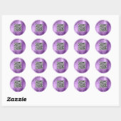 Sticker Rond Code QR Entreprise Violet (Feuille)