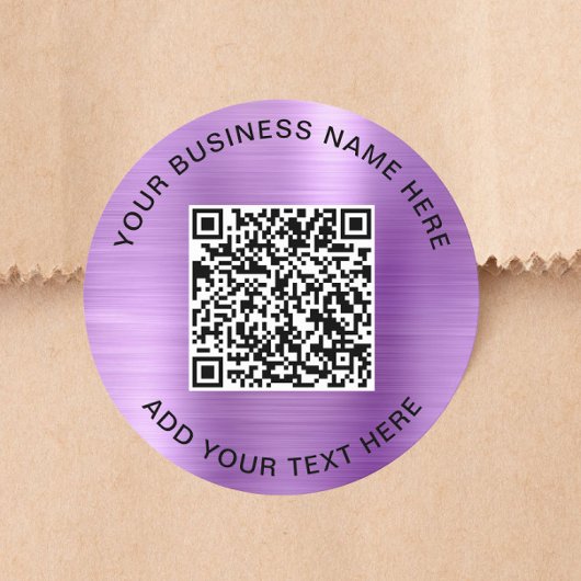 Sticker Rond Code QR Entreprise Violet