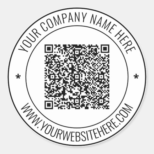 Sticker Rond Code QR et texte personnalisé professionnel person (Devant)