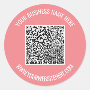 Sticker Rond Code QR et texte personnalisé professionnel person