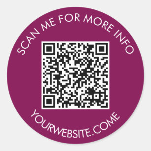 Sticker Rond Code QR et texte personnalisé rond blanc et couleu