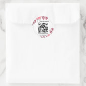 Sticker Rond Code QR floral pour Entreprise (Sac)