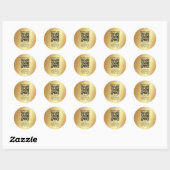Sticker Rond Code QR Gold de votre logo personnalisé (Feuille)