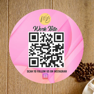 Sticker Rond Code Qr Instagram Entreprise Pink Gradient