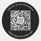 Sticker Rond Code QR Instagram noir (Devant)