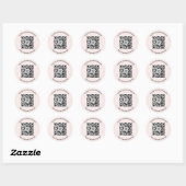 Sticker Rond Code QR Instagram Rose (Feuille)