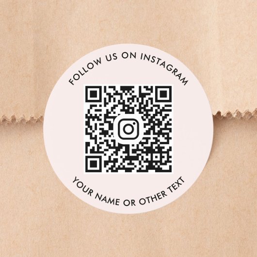Sticker Rond Code QR Instagram Rose