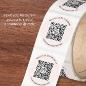 Sticker Rond Code QR Instagram Rose