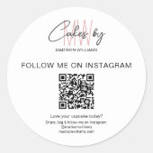 Sticker Rond Code QR Logo Monogramme Gâteau Boulangerie Entrepr (Devant)