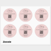 Sticker Rond Code QR Logo Monogramme Gâteau Boulangerie Rose En (Feuille)
