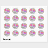Sticker Rond Code QR minimal simple ajouter logo scanner nom du (Feuille)