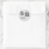 Sticker Rond Code QR minimal simple ajouter un logo scanner nom (Sac)