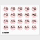 Sticker Rond Code QR minimal simple ajouter un logo scanner nom (Feuille)