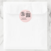 Sticker Rond Code QR minimal simple ajouter un logo scanner nom (Sac)
