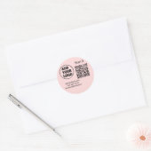 Sticker Rond Code QR minimal simple ajouter un logo scanner nom (Enveloppe)