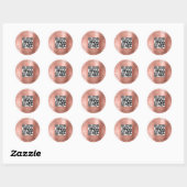 Sticker Rond Code QR minimaliste rose simple (Feuille)