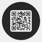 Sticker Rond Code QR moderne éditable | Noir Blanc ou toute cou (Devant)